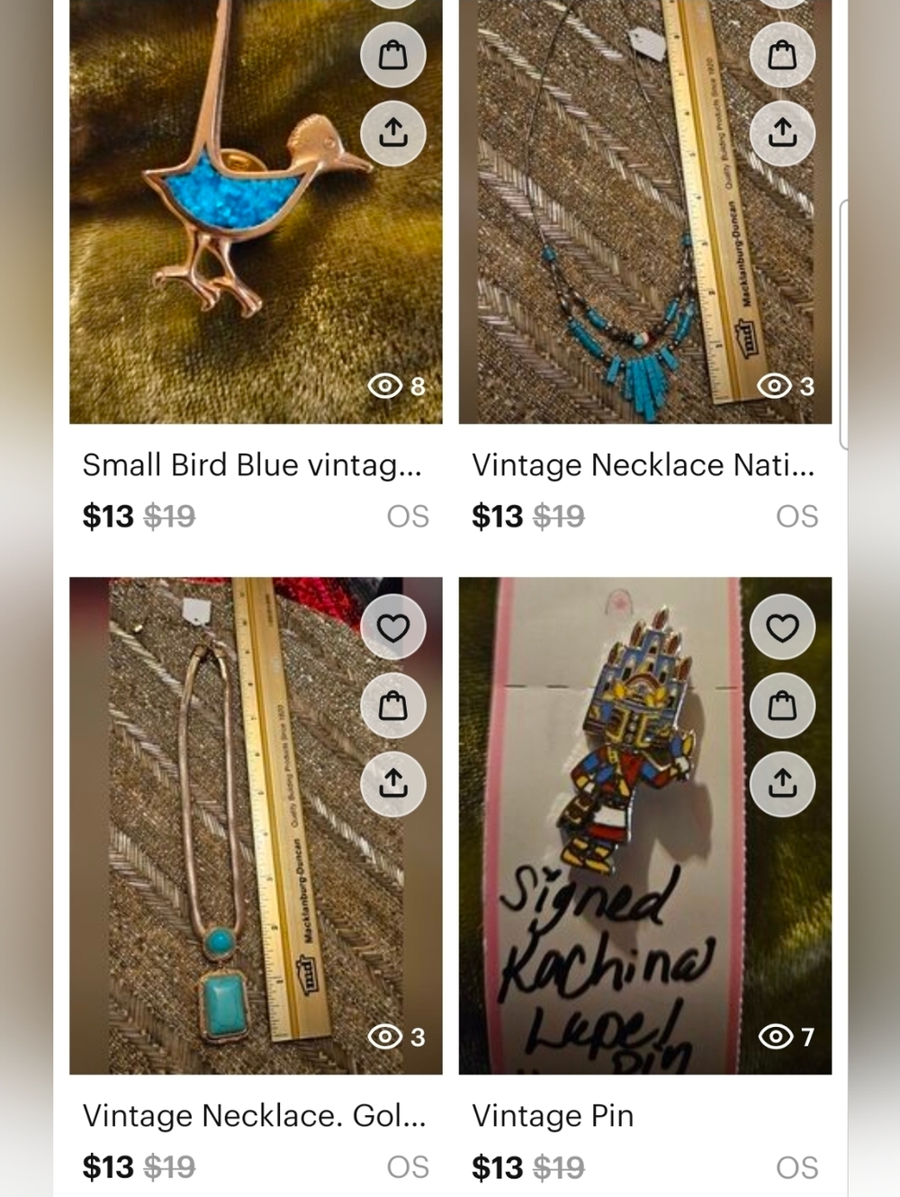 Vintage Jewlery Bundle, 2 Brooch Pins, 2 Necklaces